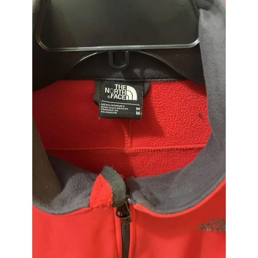 The North Face Stretch Jacket Mens L Red Full Zip Soft Shell Large Perfect